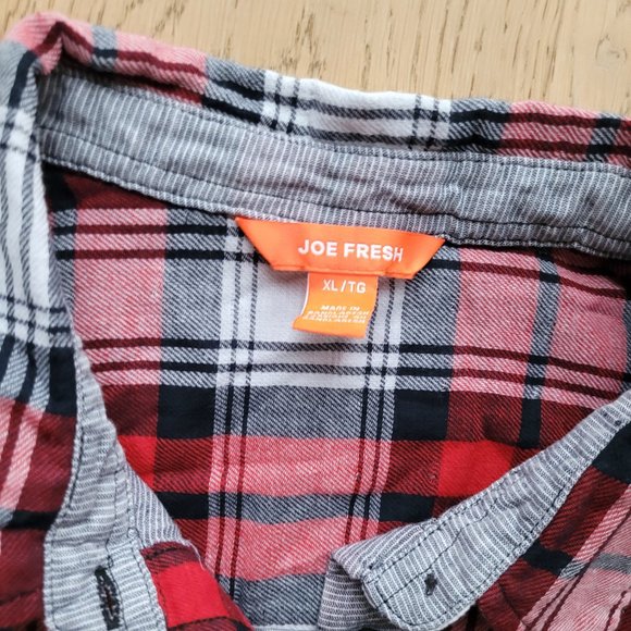 Joe Fresh - Christmas Red Plaid Shirt - Size XL - Like New - Picture 3 of 6